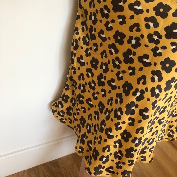 Cheetah leopard silk skirt yellow - Picture 3 of 6